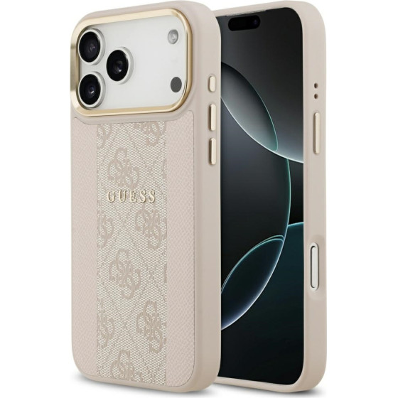 Guess Case 4G Stripe MagSafe for iPhone 17 Pro Max pink - (GUHMP17XPG4SEMCP)