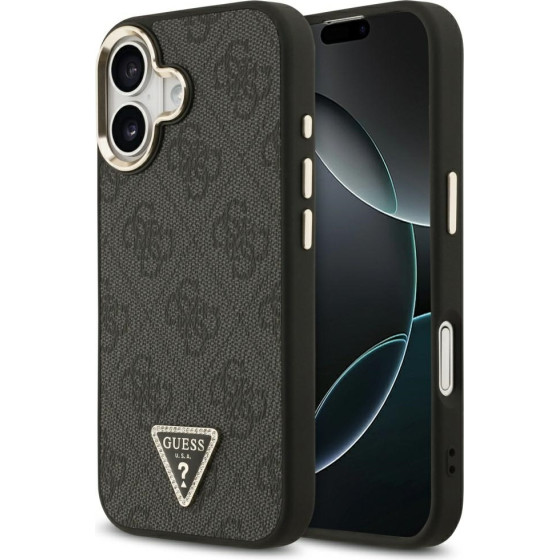 Guess Case 4G Triangle Logo MagSafe for iPhone 17 black gold - (GUHMP17SP4GTDGMK)