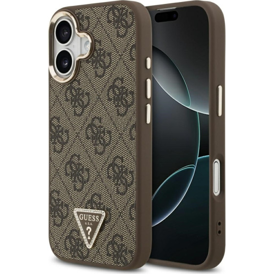 Guess Case 4G Triangle Logo MagSafe for iPhone 17 brown gold - (GUHMP17SP4GTDGMW)