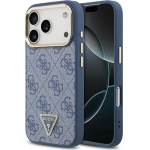 Guess Case 4G Triangle Logo MagSafe for iPhone 17 Pro blue gold - (GUHMP17LP4GTDGMB)