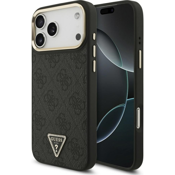 Guess Case 4G Triangle Logo MagSafe for iPhone 17 Pro Max black gold - (GUHMP17XP4GTDGMK)