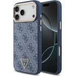 Guess Case 4G Triangle Logo MagSafe for iPhone 17 Pro Max blue gold - (GUHMP17XP4GTDGMB)