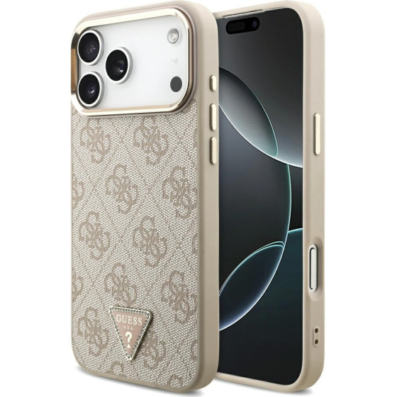 Guess Case 4G Triangle Logo MagSafe for iPhone 17 Pro Max pink gold - (GUHMP17XP4GTDGMP)
