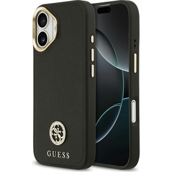 Guess Case Grained Strass Logo MagSafe for iPhone 17 black - (GUHMP17SPGCRMDEK)