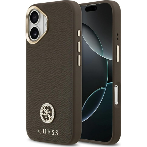 Guess Case Grained Strass Logo MagSafe for iPhone 17 brown - (GUHMP17SPGCRMDEW)