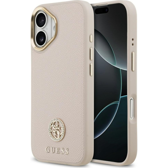 Guess Case Grained Strass Logo MagSafe for iPhone 17 pink - (GUHMP17SPGCRMDEP)