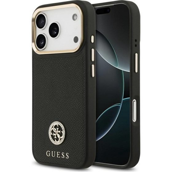 Guess Case Grained Strass Logo MagSafe for iPhone 17 Pro black - (GUHMP17LPGCRMDEK)