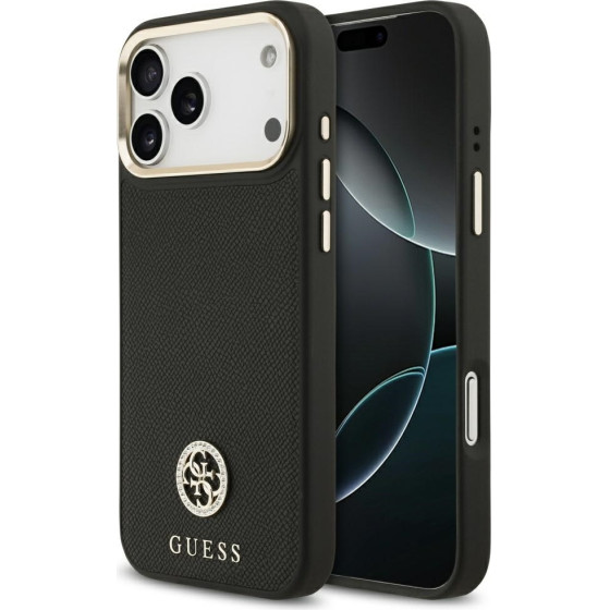 Guess Case Grained Strass Logo MagSafe for iPhone 17 Pro Max black - (GUHMP17XPGCRMDEK)