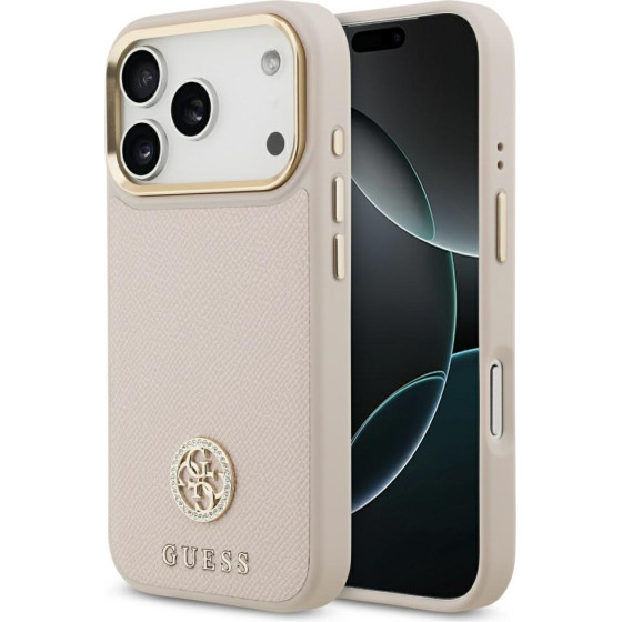 Guess Case Grained Strass Logo MagSafe for iPhone 17 Pro pink - (GUHMP17LPGCRMDEP)
