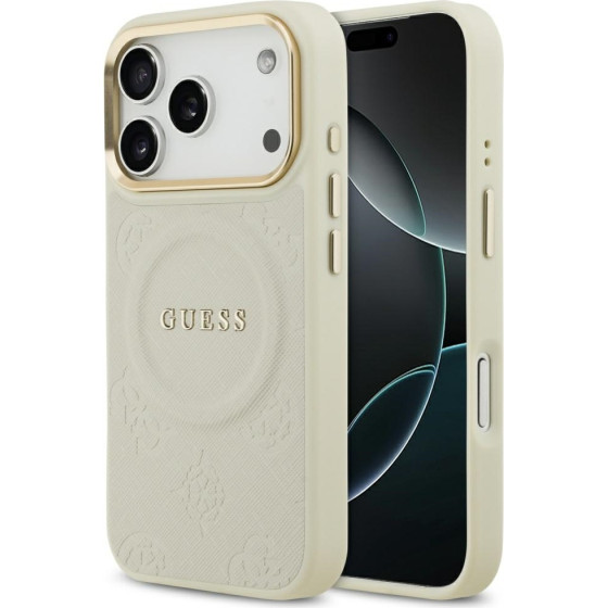 Guess Case Peony Hot Stamp MagSafe for iPhone 17 Pro beige - (GUHMP17LPSAMSECE)