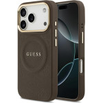 Guess Case Peony Hot Stamp MagSafe for iPhone 17 Pro brown - (GUHMP17LPSAMSECW)