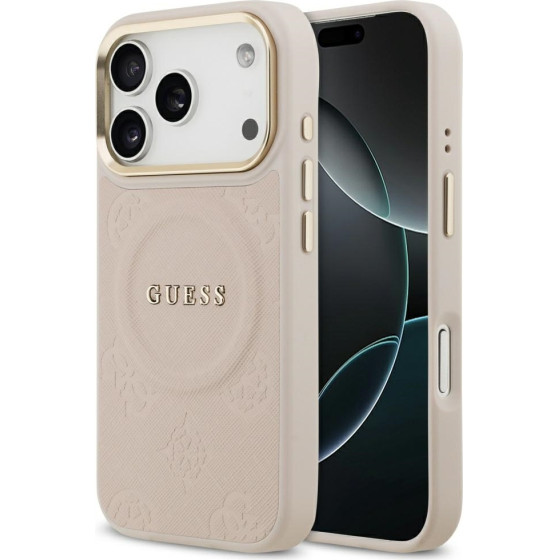 Guess Case Peony Hot Stamp MagSafe for iPhone 17 Pro pink - (GUHMP17LPSAMSECP)