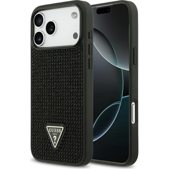 Guess Case Rhinestone Triangle Logo for iPhone 17 Pro Max black - (GUHCP17XHDGTPK)