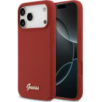 Guess Case Silicone Script Metal Logo MagSafe for iPhone 17 Pro Max magenta - (GUHMP17XSMBSLM)