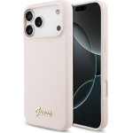 Guess Case Silicone Script Metal Logo MagSafe for iPhone 17 Pro Max pink - (GUHMP17XSMBSLP)
