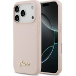 Guess Case Silicone Script Metal Logo MagSafe for iPhone 17 Pro pink - (GUHMP17LSMBSLP)