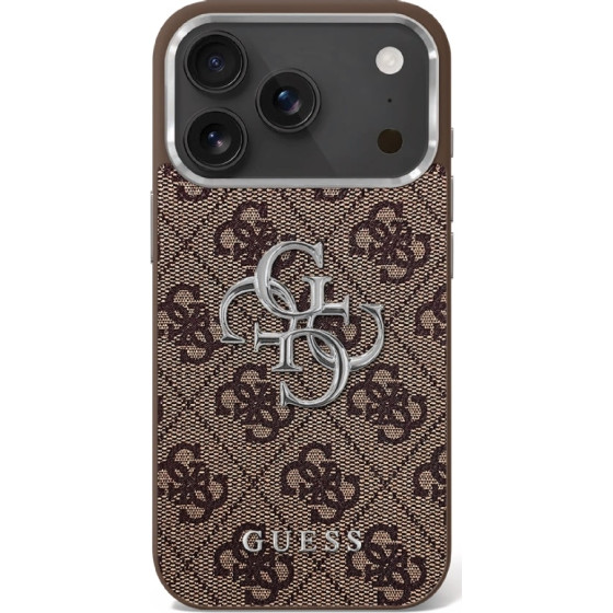 Guess Etui 4G Big 4G Classic Logo do iPhone 17 brazowy srebrny - (GUHCP17SP4G4SMCW)