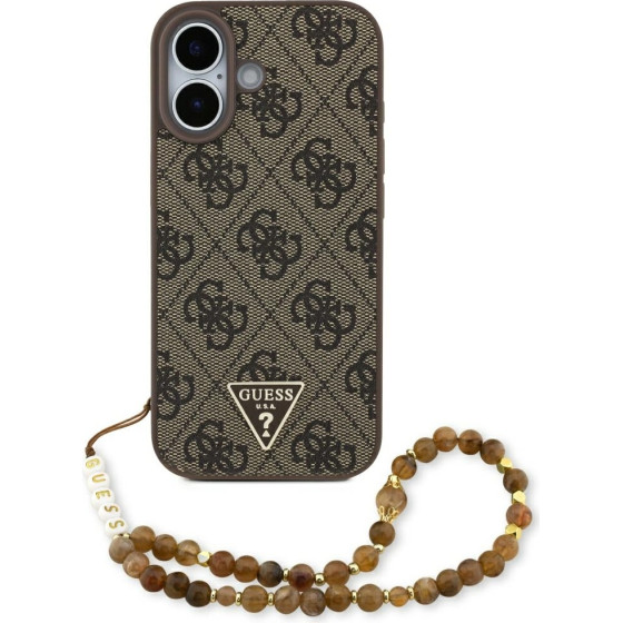 Guess Etui 4G Strap Triangle Logo MagSafe do iPhone 17 brazowy - (GUHMP17SP4TSDPPSW)