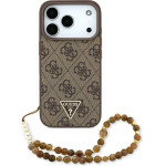 Guess Etui 4G Strap Triangle Logo MagSafe do iPhone 17 Pro brazowy - (GUHMP17LP4TSDPPSW)
