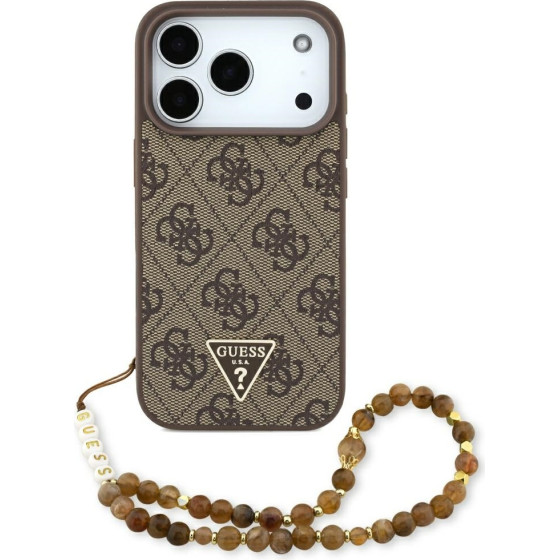 Guess Etui 4G Strap Triangle Logo MagSafe do iPhone 17 Pro brazowy - (GUHMP17LP4TSDPPSW)