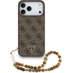 Guess Etui 4G Strap Triangle Logo MagSafe do iPhone 17 Pro Max brazowy - (GUHMP17XP4TSDPPSW)