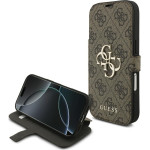 Guess Etui Book 4G Metal Logo do iPhone 17 Pro brazowy - (GUBKP17L4GMGBR)