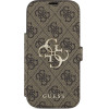 Guess Etui Book 4G Metal Logo do iPhone 17 Pro brazowy - (GUBKP17L4GMGBR)