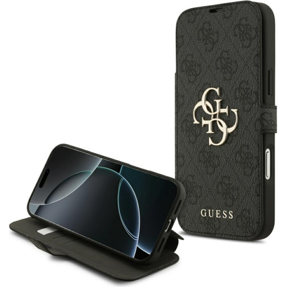 Guess Etui Book 4G Metal Logo do iPhone 17 Pro Max czarny - (GUBKP17X4GMGGR)