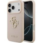 Guess Etui Grained Big 4G & Classic Logo do iPhone 17 Pro rozowy - (GUHCP17LPGT4MBP)
