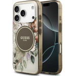 Guess Etui IML Flower & Tonal Circle MagSafe do iPhone 17 Pro brazowy - (GUHMP17LHFWBDCEW)