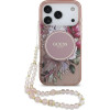 Guess Etui IML Flowers Pearl Strap MagSafe do iPhone 17 Pro rozowy - (GUHMP17LHFWBRCESP)