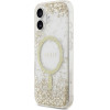 Guess Etui Resin Bottom Glitter MagSafe do iPhone 17 zloty - (GUHMP17SRGRGED)