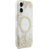 Guess Etui Resin Bottom Glitter MagSafe do iPhone 17 zloty - (GUHMP17SRGRGED)