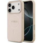 Guess Etui Saffiano Classic Logo MagSafe do iPhone 17 Pro rozowy - (GUHMP17LPSAHMCP)