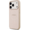 Guess Etui Saffiano Classic Logo MagSafe do iPhone 17 Pro rozowy - (GUHMP17LPSAHMCP)