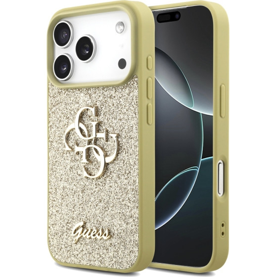 Guess Fixed Glitter Big 4G case for iPhone 17 Pro gold - (GUHCP17LHG4SGD)