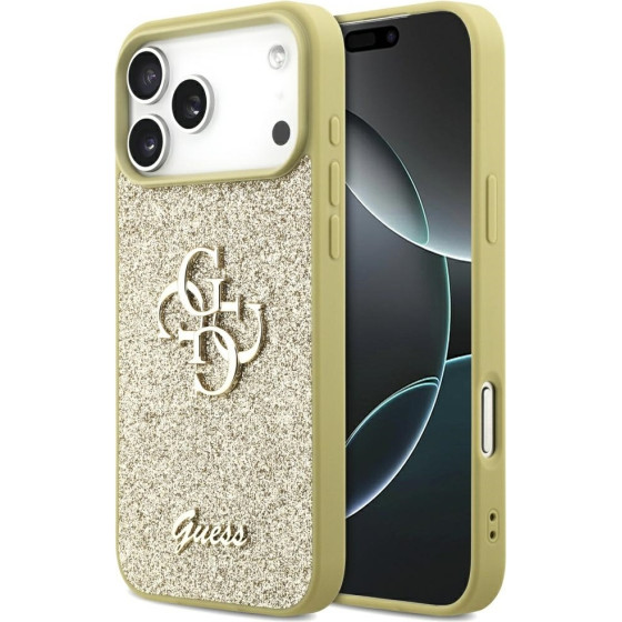 Guess Fixed Glitter Big 4G case for iPhone 17 Pro Max gold - (GUHCP17XHG4SGD)