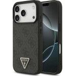 Guess Leather 4G Triangle Strass MagSafe case for iPhone 17 Pro black - (GUHMP17LP4TDPLK)
