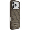 Guess Leather 4G Triangle Strass MagSafe case for iPhone 17 Pro brown - (GUHMP17LP4TDPLW)