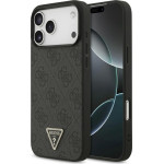 Guess Leather 4G Triangle Strass MagSafe Case for iPhone 17 Pro Max black - (GUHMP17XP4TDPLK)