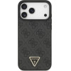 Guess Leather 4G Triangle Strass MagSafe Case for iPhone 17 Pro Max black - (GUHMP17XP4TDPLK)