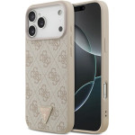 Guess Leather 4G Triangle Strass MagSafe Case for iPhone 17 Pro Max Pink - (GUHMP17XP4TDPLP)