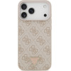 Guess Leather 4G Triangle Strass MagSafe Case for iPhone 17 Pro Max Pink - (GUHMP17XP4TDPLP)
