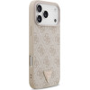 Guess Leather 4G Triangle Strass MagSafe Case for iPhone 17 Pro Max Pink - (GUHMP17XP4TDPLP)