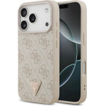 Guess Leather 4G Triangle Strass MagSafe Case for iPhone 17 Pro Pink - (GUHMP17LP4TDPLP)