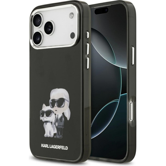 Karl Lagerfeld Etui IML Aquarelle Karl & Choupette & Logo MagSafe do iPhone 17 Pro Max czarny - (KLHMP17XHMKCAQOK)