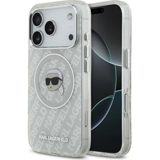 Karl Lagerfeld Etui IML Karl Head Logo MagSafe do iPhone 17 Pro Max szary - (KLHMP17XHMKBKHOG)
