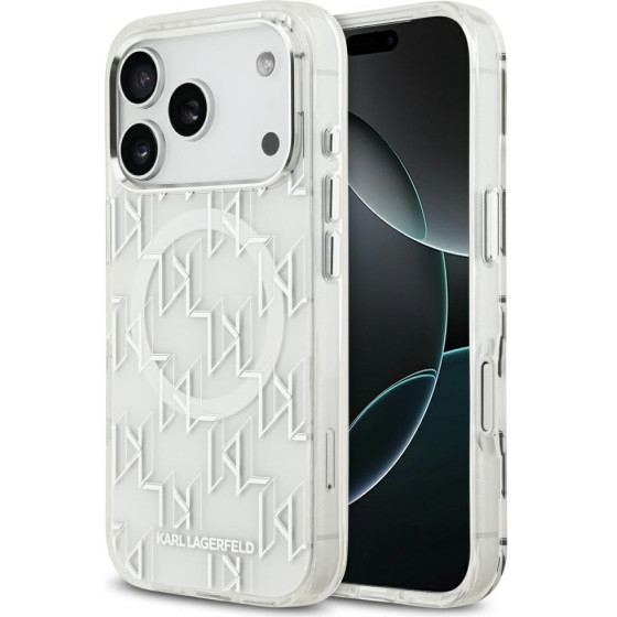 Karl Lagerfeld Etui IML KL Monogram MagSafe do iPhone 17 Pro bialy - (KLHMP17LHMIKLMEH)