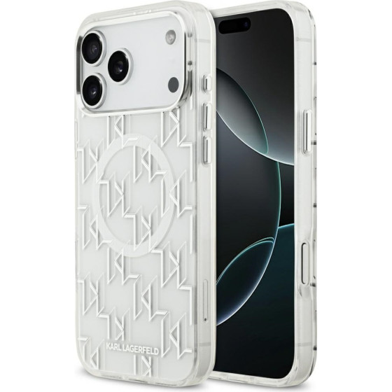 Karl Lagerfeld Etui IML KL Monogram MagSafe do iPhone 17 Pro Max bialy - (KLHMP17XHMIKLMEH)