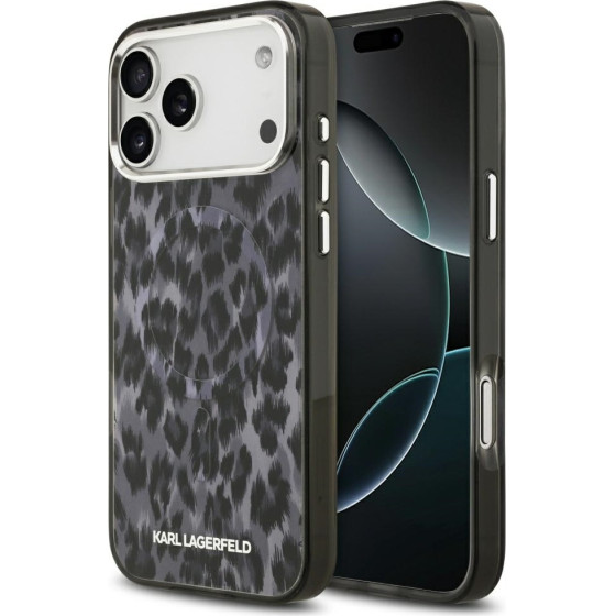 Karl Lagerfeld Etui IML Leopard Pattern MagSafe do iPhone 17 Pro Max czarny - (KLHMP17XHDLEOICK)